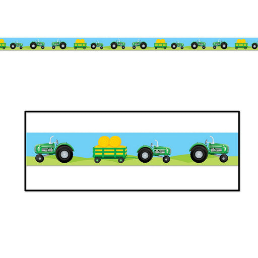 Tractor Party Tape – 3" x 20' – (1/Card) by Beistle for Farm Poly