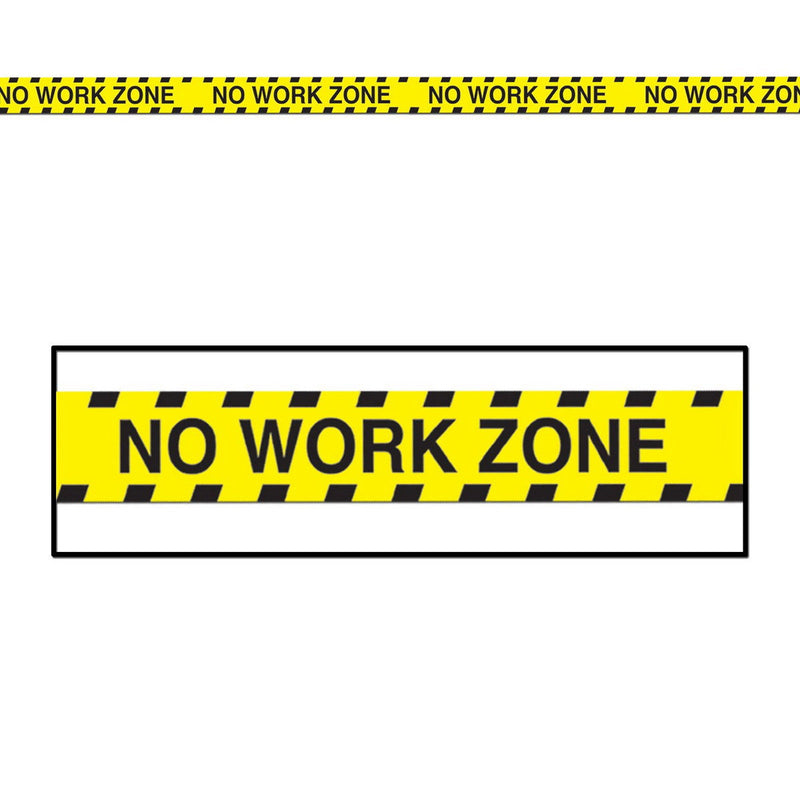 No Work Zone Party Tape – 3" x 20' – (1/Card) by Beistle for Retirement Poly