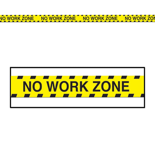 No Work Zone Party Tape – 3" x 20' – (1/Card) by Beistle for Retirement Poly