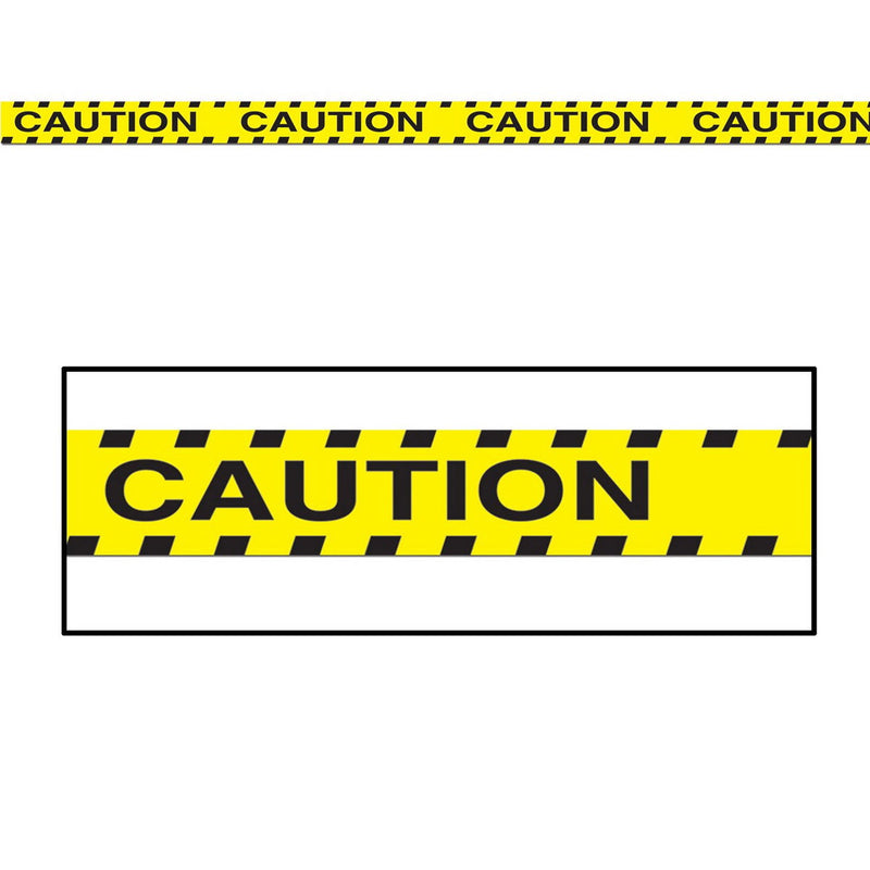 Caution Party Tape – 3" x 20' – (1/Card) by Beistle for Construction Poly
