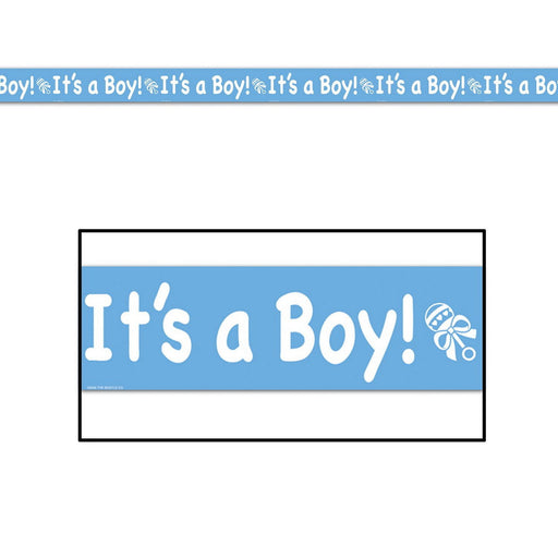 It's A Boy! Party Tape – 3" x 20' – (1/Card) by Beistle for Baby Shower Poly