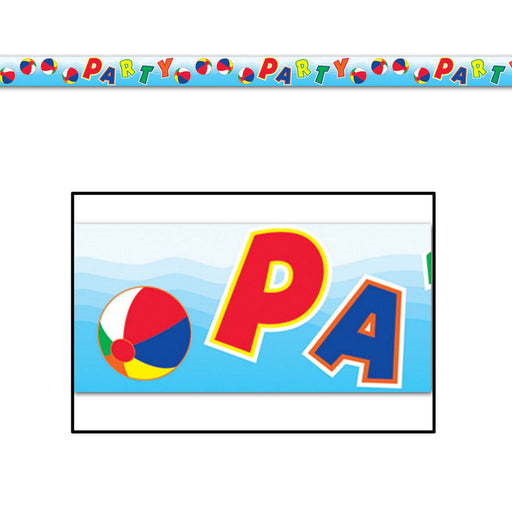 Beach Ball Party Tape – 3" x 20' – (1/Card) by Beistle for Luau Poly