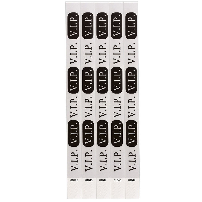 Silver V.I.P. Wristbands – ¾" x 10" – (100/Pkg) by Beistle for General occasion