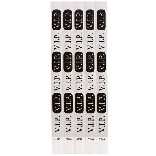Silver V.I.P. Wristbands – ¾" x 10" – (100/Pkg) by Beistle for General occasion