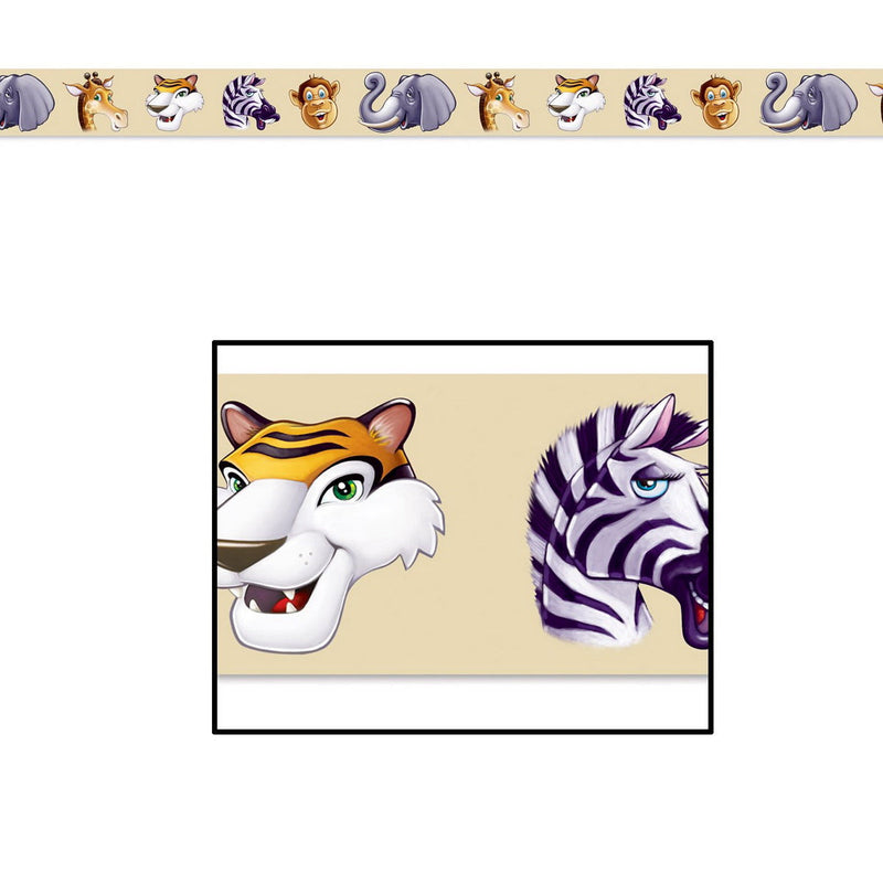 Jungle Animals Party Tape – 3" x 20' – (1/Card) by Beistle Poly
