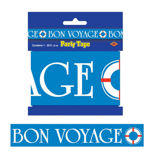 Bon Voyage Party Tape – 3" x 20' – (1/Card) by Beistle for Nautical Poly