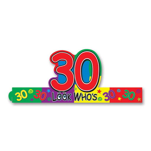 Look Who's "30" Headband by Beistle for Age-specific birthday Paper