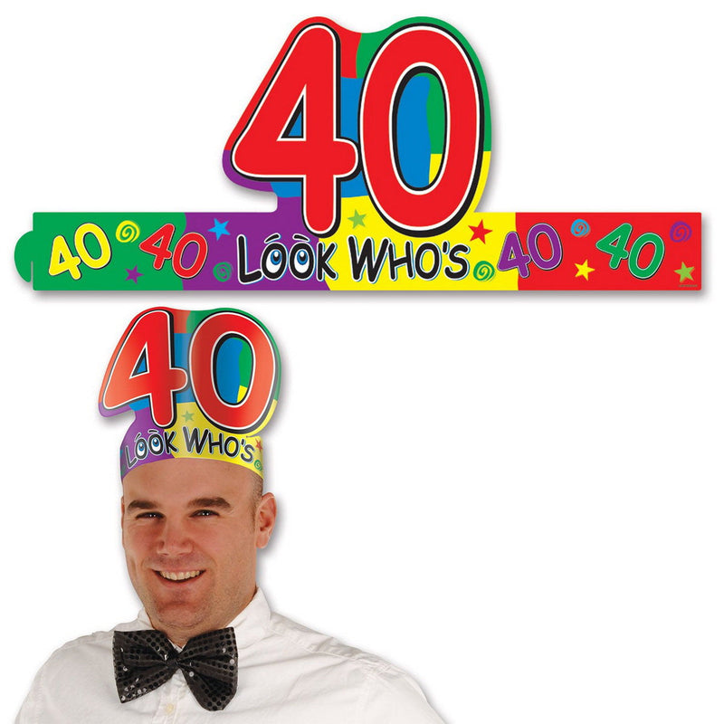 Look Who's "40" Headband by Beistle for Age-specific birthday Paper