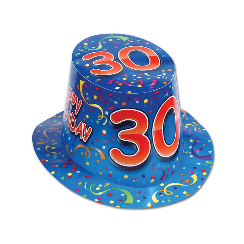 Happy "30" Birthday Hi-Hat by Beistle for Age-specific birthday Paper