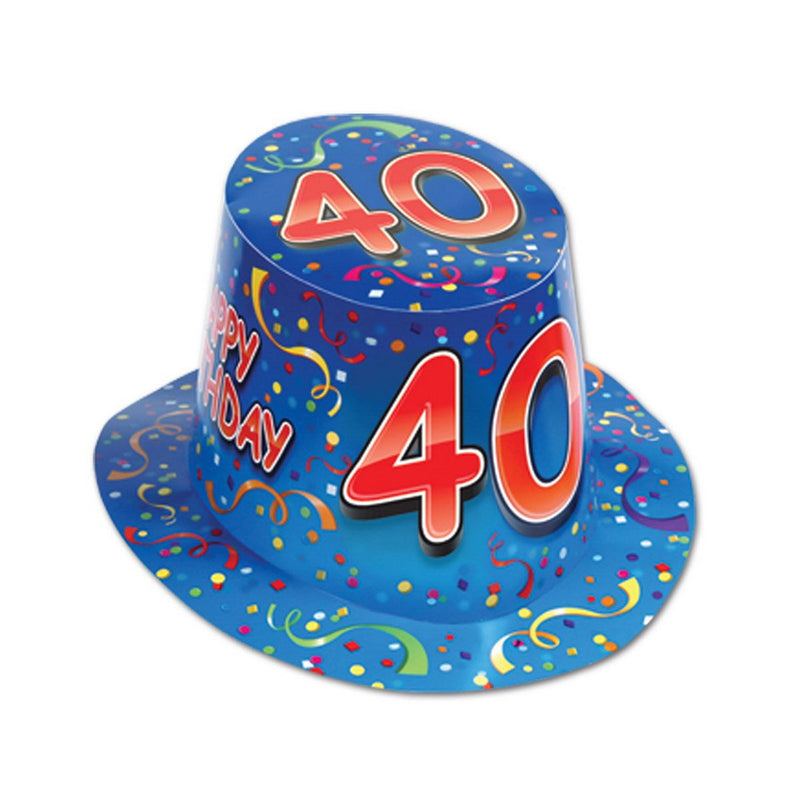 Happy "40" Birthday Hi-Hat by Beistle for Age-specific birthday Paper