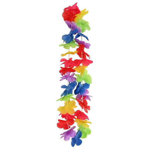 Rainbow Hawaiian Lei – 40" – (1/Card) by Beistle for Luau Silk 'N Petal Leis