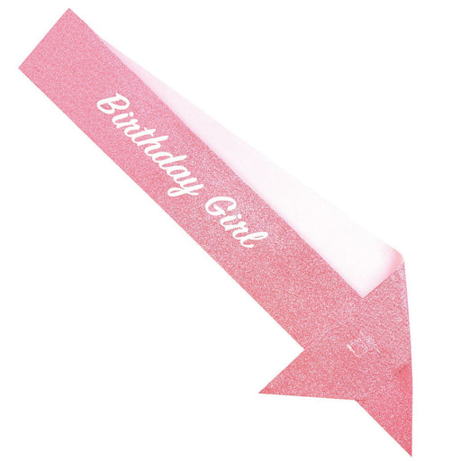 Birthday Girl Glittered Sash – 27" x 3½" – (1/Pkg) by Beistle Sashes