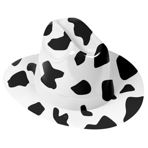 Plastic Cow Print Cowboy Hat by Beistle for Western
