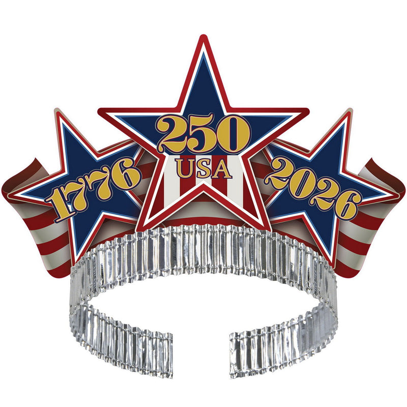 Pkgd Semiquincentennial Tiaras – (4/Pkg) by Beistle for Patriotic Printed