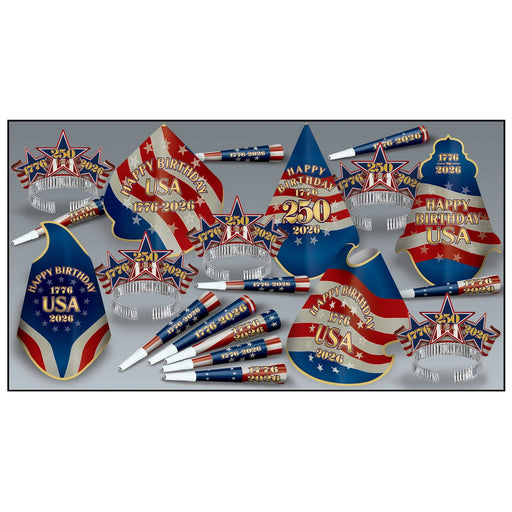 Semiquincentennial Asst for 10 by Beistle for Patriotic 10 Person Assortments