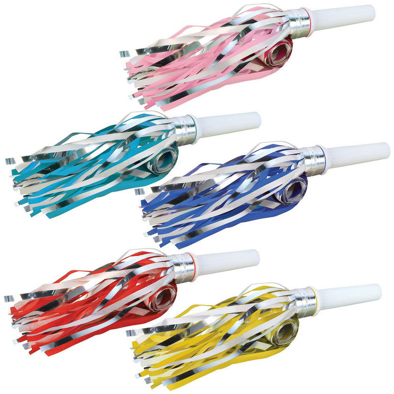 Pkgd Fringed Party Blowouts – 16" – (4/Pkg) by Beistle for General occasion Blowouts and Squawkers