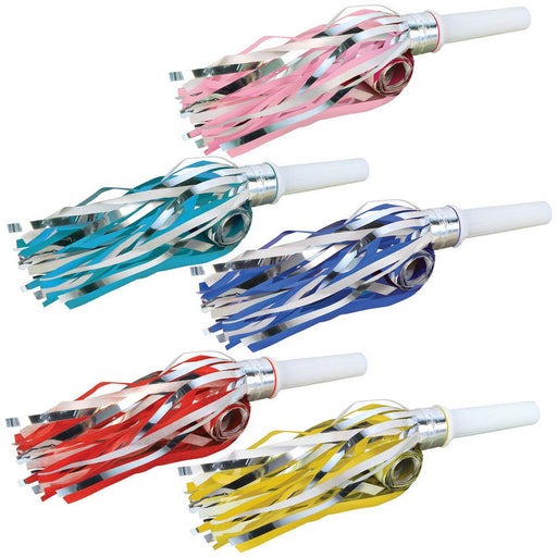 Pkgd Fringed Party Blowouts – 16" – (4/Pkg) by Beistle for General occasion Blowouts and Squawkers