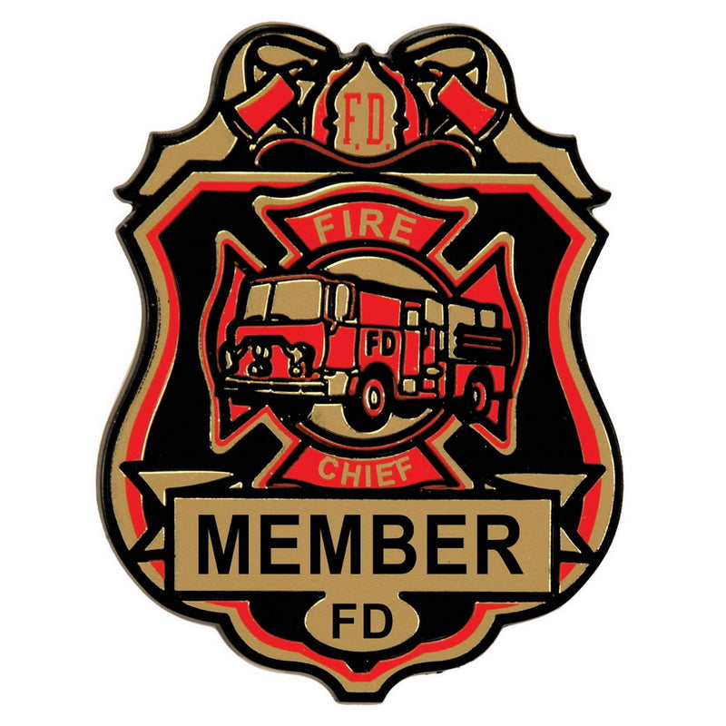 Fire Chief Plastic Badge w/Clip – 2¾" by Beistle for Fire Prevention Accessories