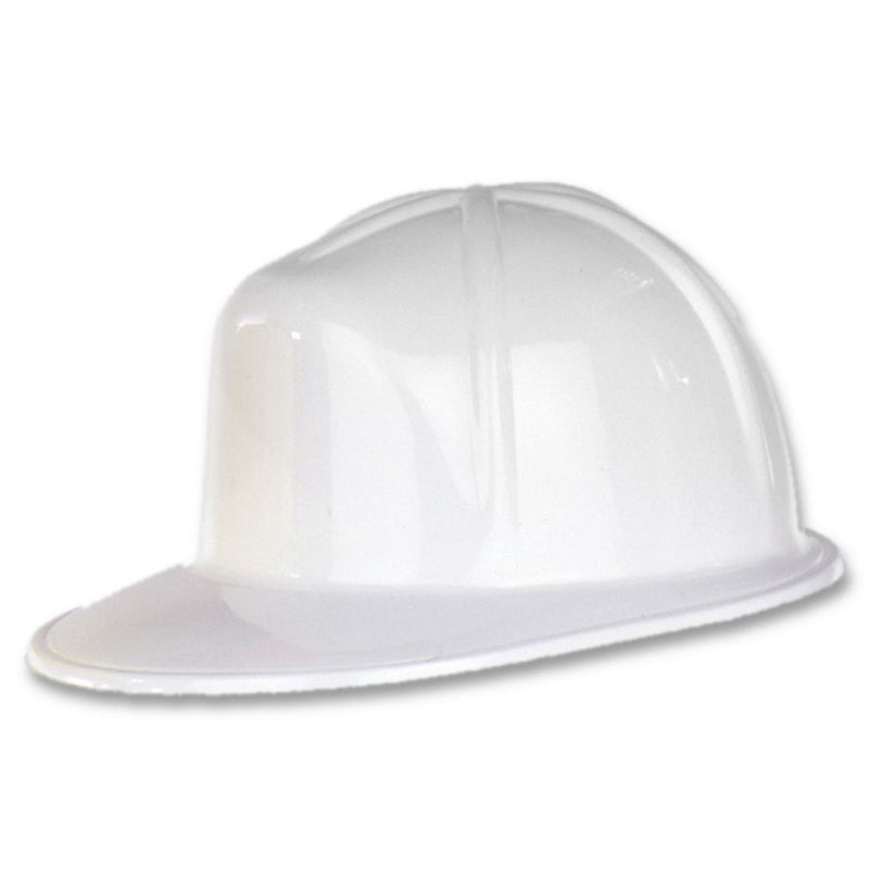 White Plastic Construction Helmet by Beistle