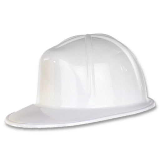 White Plastic Construction Helmet by Beistle