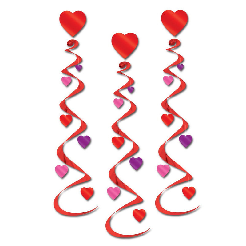Heart Whirls – 30" – (3/Pkg) by Beistle for Valentines