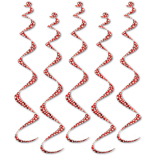 Printed Heart Twirly Whirlys – 24" – (5/Pkg) by Beistle for Valentines Whirls