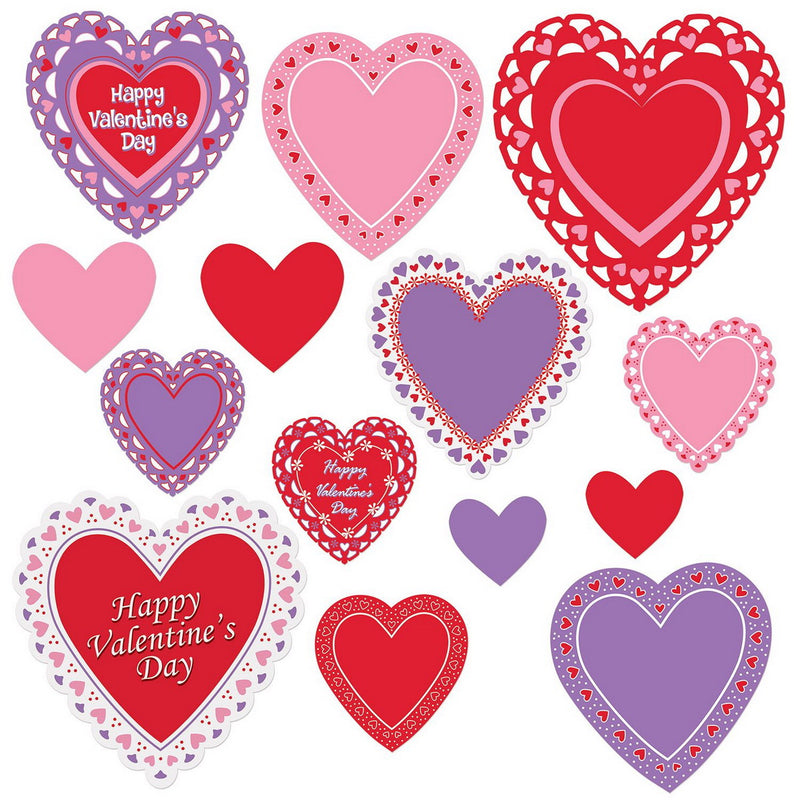 Valentine's Day Cutouts – Asstd – (14/Pkg) by Beistle for Valentines Printed