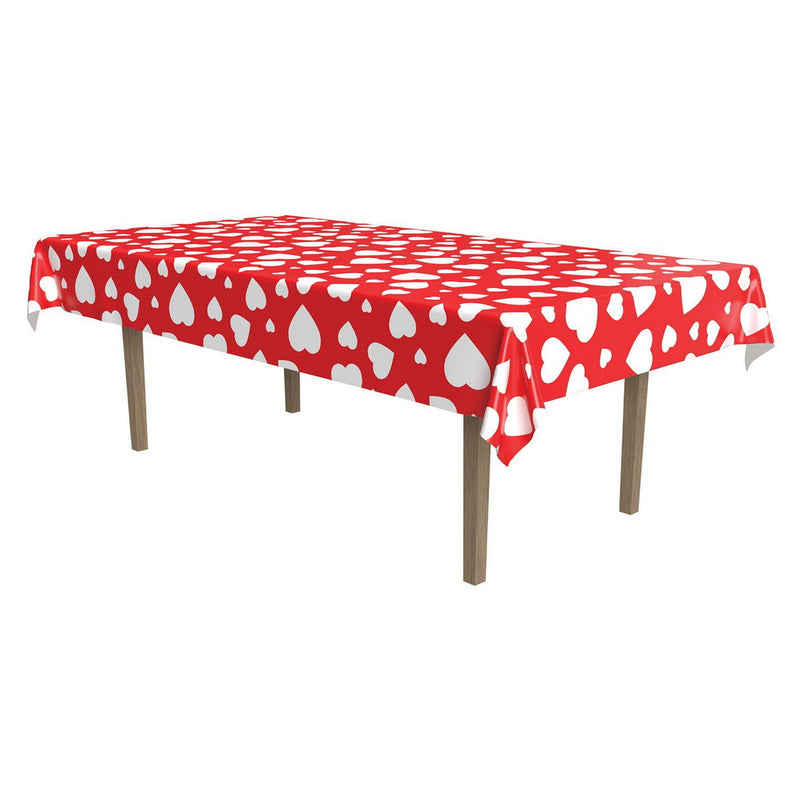 Heart Tablecover – 54" x 108" – (1/Pkg) by Beistle for Valentines Table Covers - Patterned