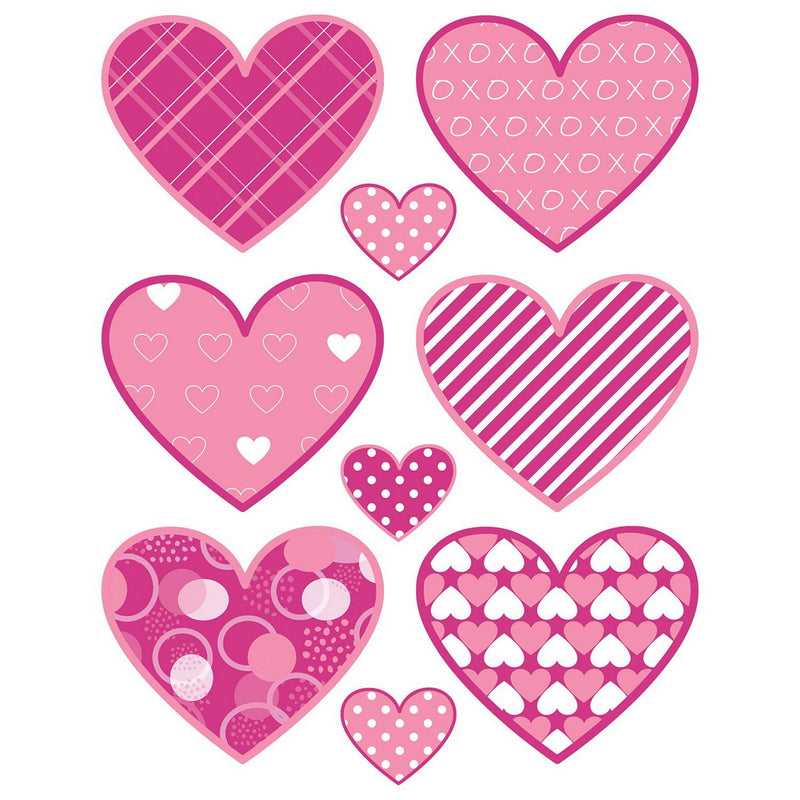 Valentine's Day Hearts Peel 'N Place – 12" x 17" Sh – (9/Sh) by Beistle for Valentines