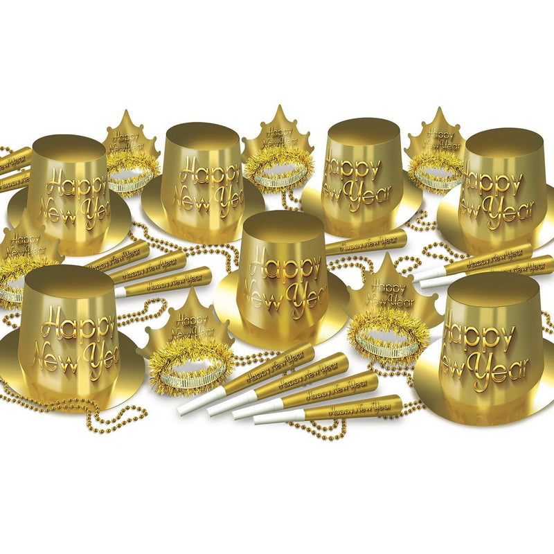 Golden New Year Asst for 50 by Beistle for New Years 50 Person Assortments