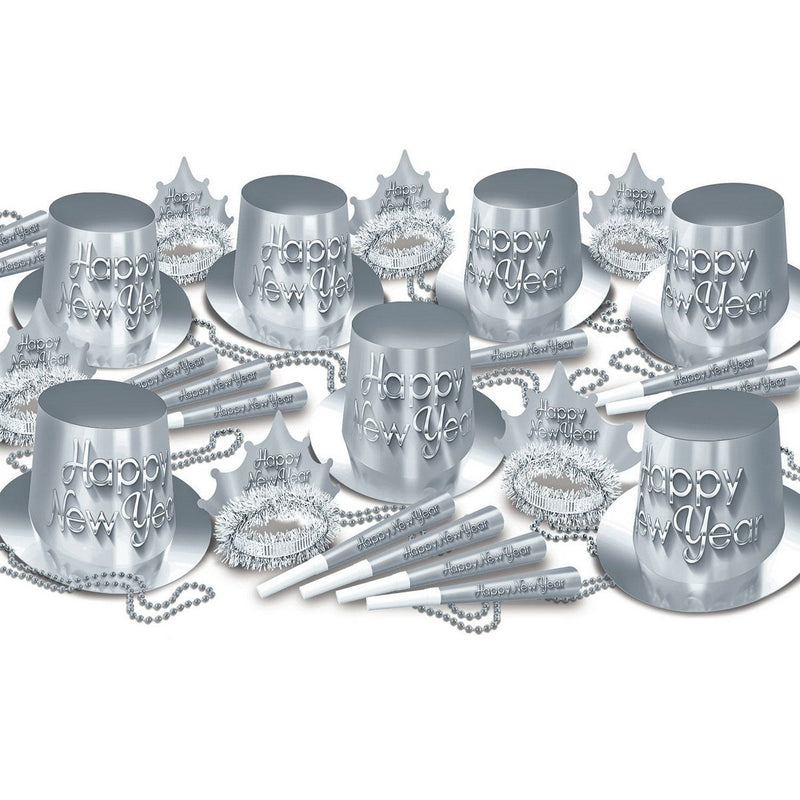 Silver New Year Asst for 50 by Beistle for New Years 50 Person Assortments
