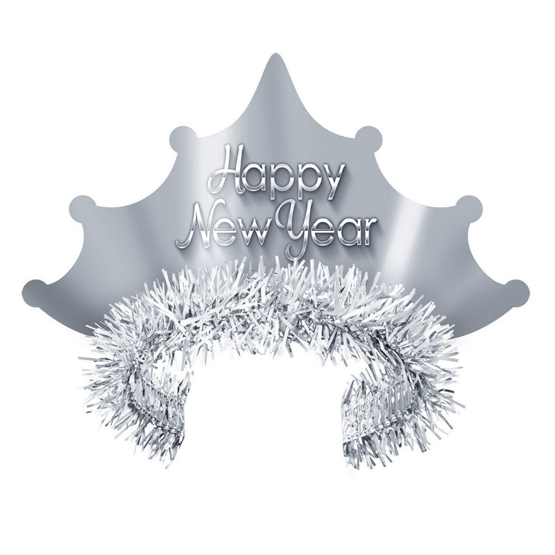 Silver New Year Tiara by Beistle for New Years Fringed