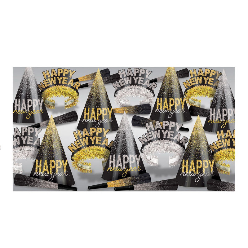 Silver & Gold Midnight Burst Asst for 25 by Beistle for New Years 25 Person Assortments