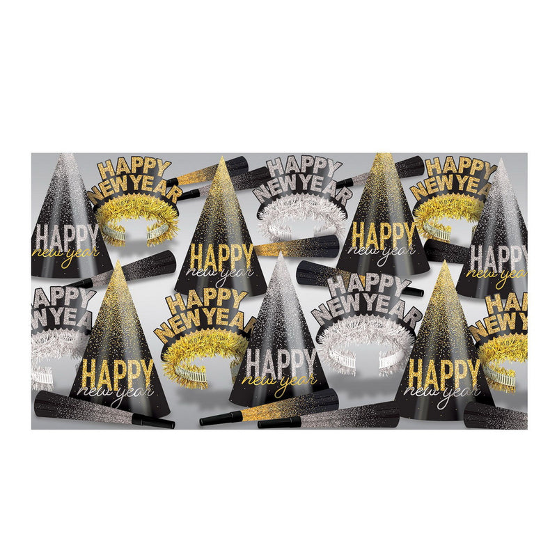 Silver & Gold Midnight Burst Asst for 50 by Beistle for New Years 50 Person Assortments