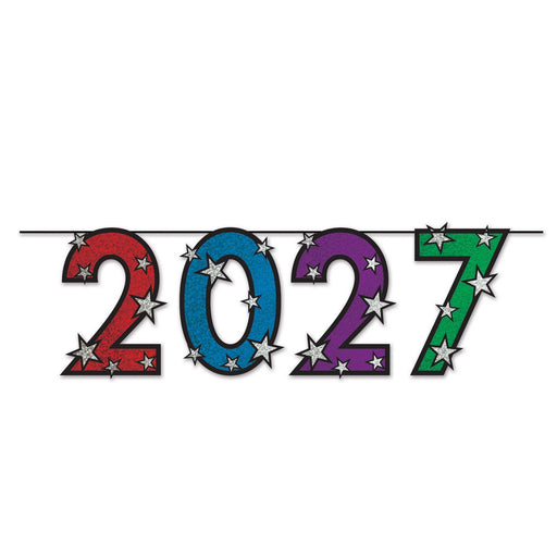 "2027" Streamer – 15" x 5' – (1/Pkg) by Beistle for New Years Streamers