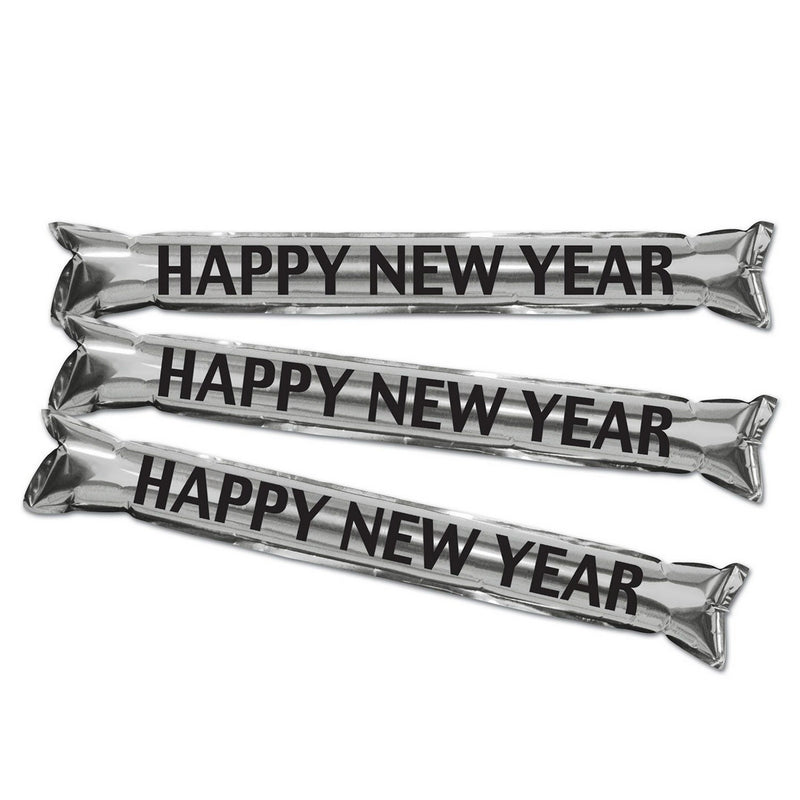 Metallic "Make Some Noise" Party Sticks – 22" – (2 Pair/Pkg) by Beistle for New Years Noisemakers
