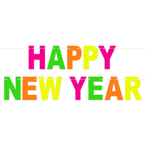 Neon Happy New Year Streamer – 8½" x 8' – (1/Pkg) by Beistle for New Years Streamers