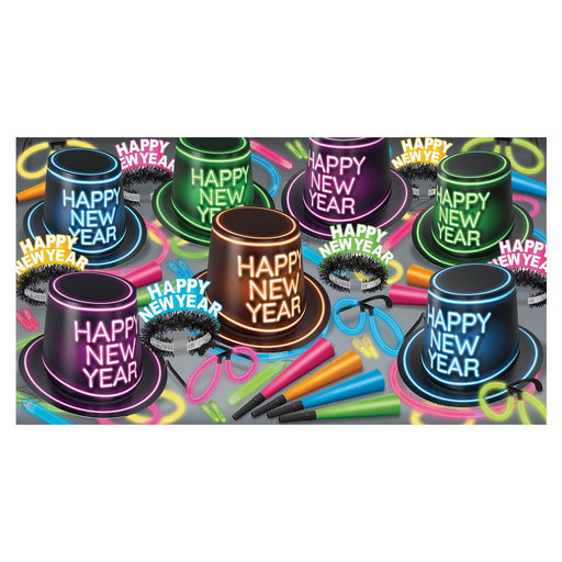 Glowing New Year Asst for 50 by Beistle for New Years 50 Person Assortments