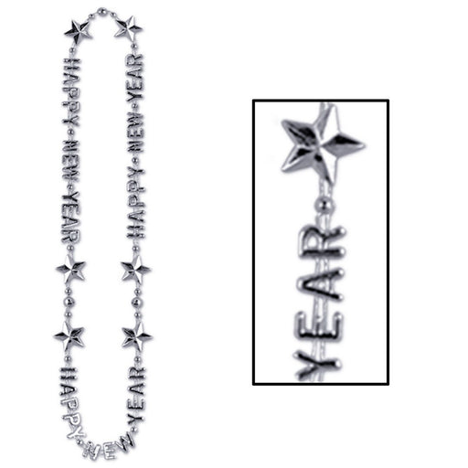 Happy New Year Beads-Of-Expression – 36" – (1/Card) by Beistle for New Years Novelty Beads