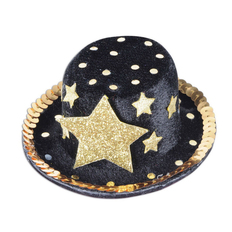 Top Hat Hair Clip – (1/Card) by Beistle for New Years Hair Clips