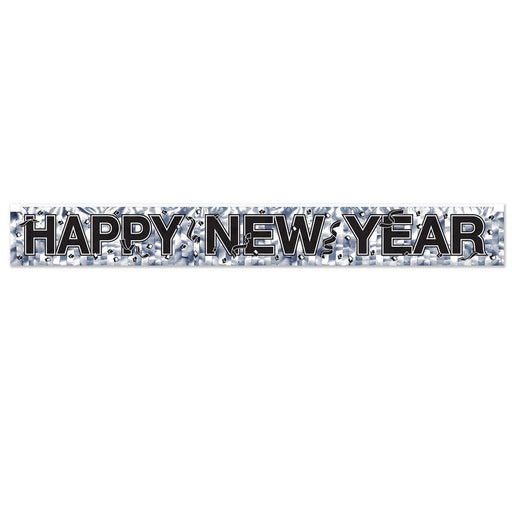 Metallic Happy New Year Fringe Banner – 7½" x 5' – (1/Pkg) by Beistle for New Years Metallic Banners