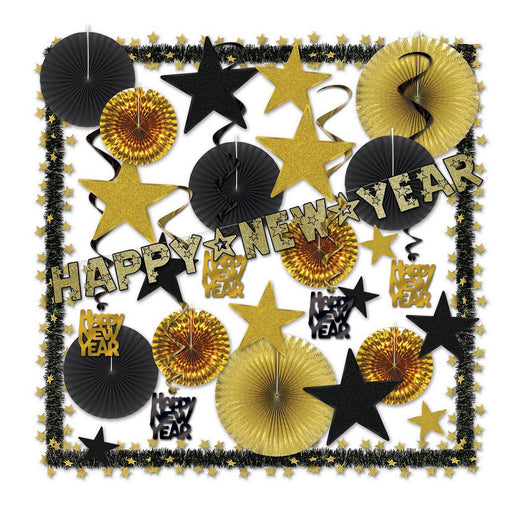 Glistening Gold NY Decorating Kit by Beistle for New Years Seasonal