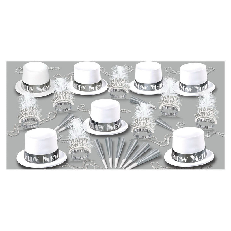 White Ice Asst for 50 by Beistle for New Years 50 Person Assortments