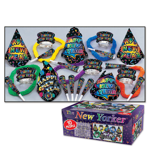 New Yorker Asst for 10 by Beistle for New Years 10 Person Assortments