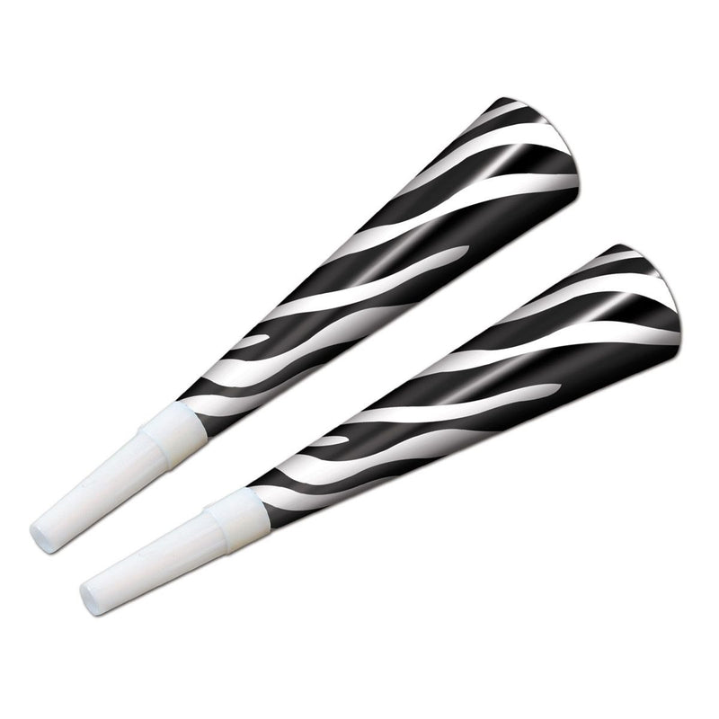 Zebra Print Horns – 9" by Beistle for New Years Paper Horns