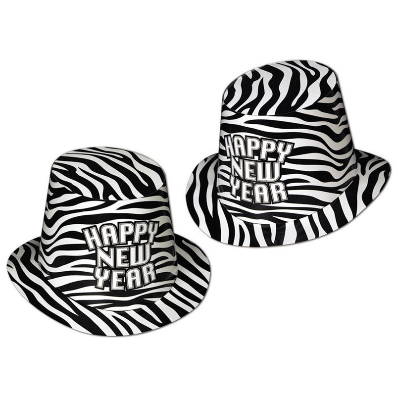 Zebra Print Hi-Hat by Beistle for New Years Paper