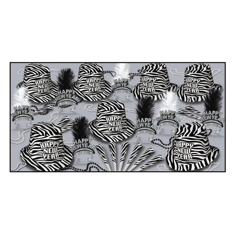 Zebra Print Asst for 50 by Beistle for New Years 50 Person Assortments