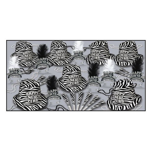 Zebra Print Asst for 50 by Beistle for New Years 50 Person Assortments