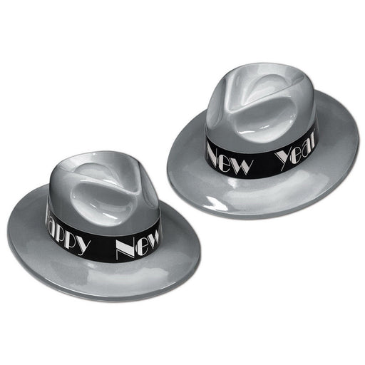 Silver Swing Fedora by Beistle for New Years Plastic