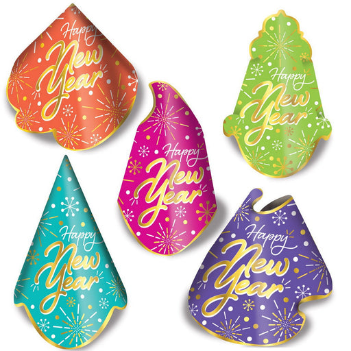 Neon Burst Hat Assortment by Beistle for New Years Foil